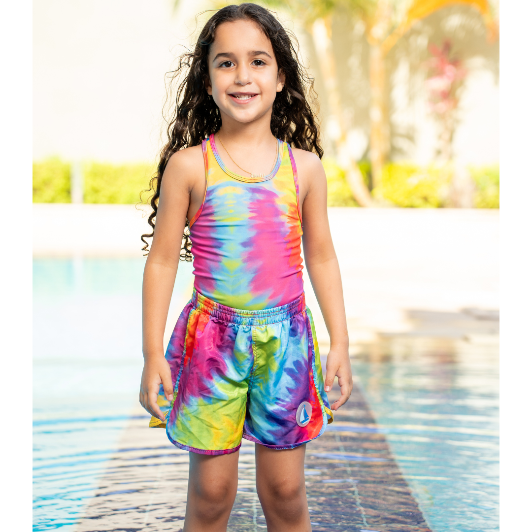 Tie dye swim shorts