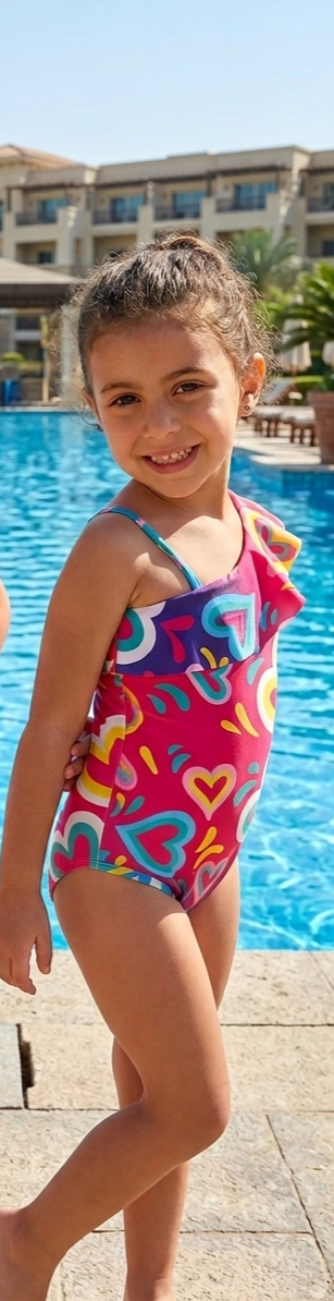 One Shoulder Hearts Swimsuit